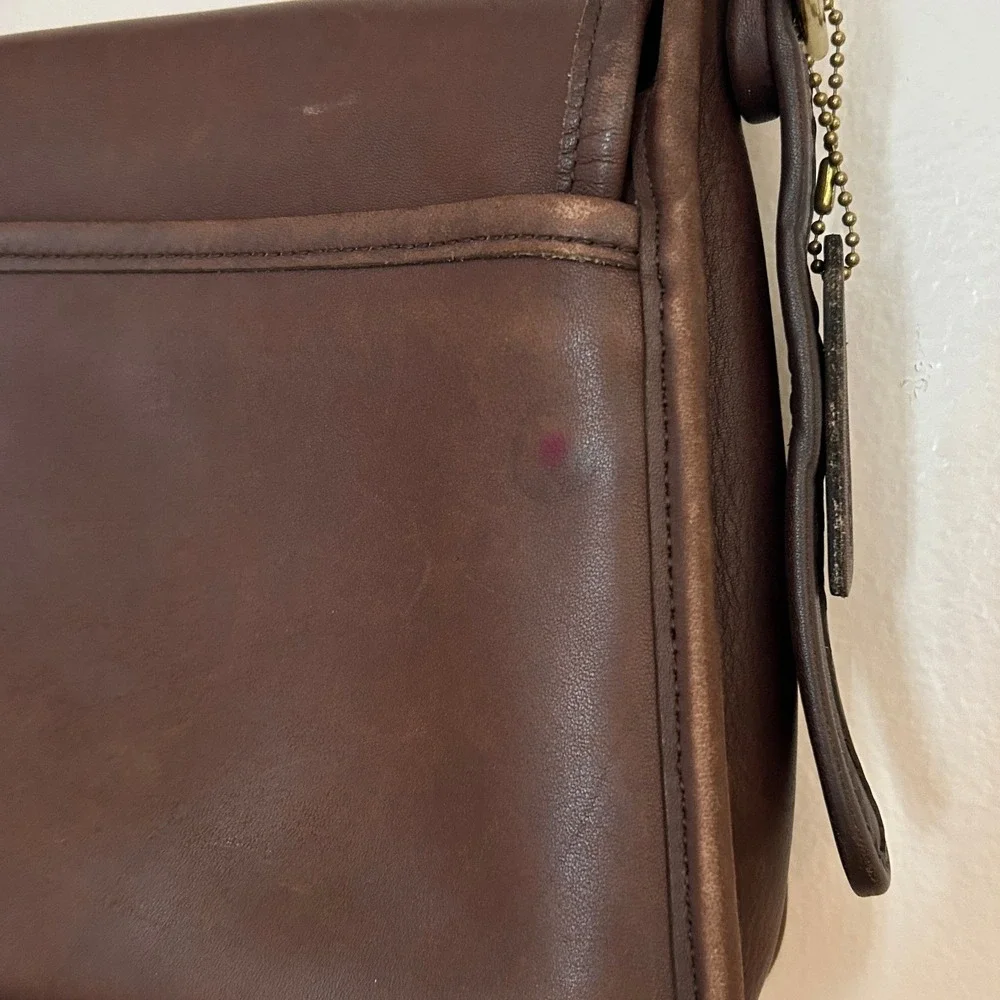 Coach Vintage Brown Leather Ramblers Legacy Crossbody Bag 9061 Brass Turnlock